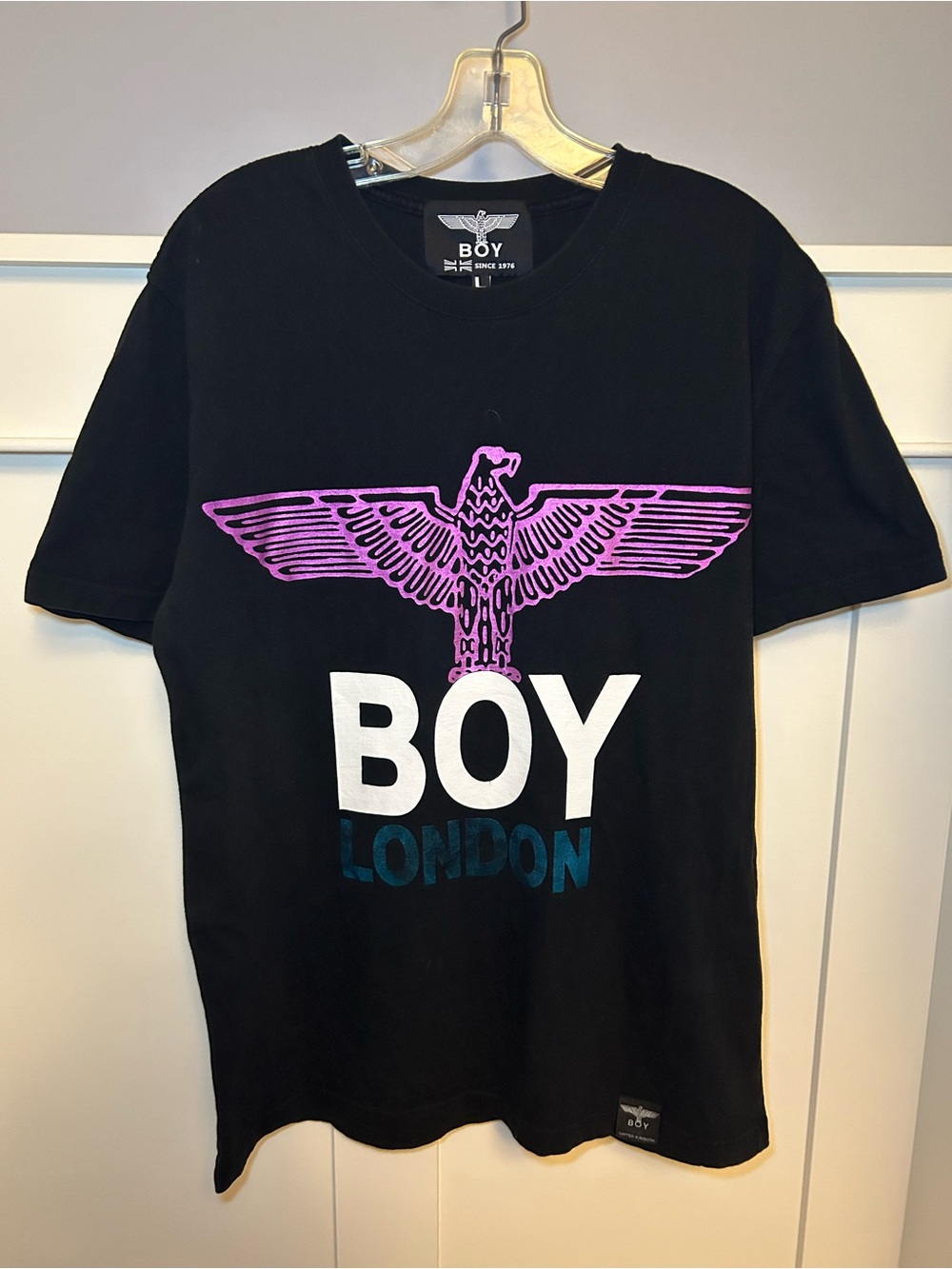 Vintage Boy London big reflective logo eagle T-shirt